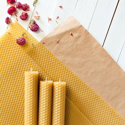 Beeswax candle making