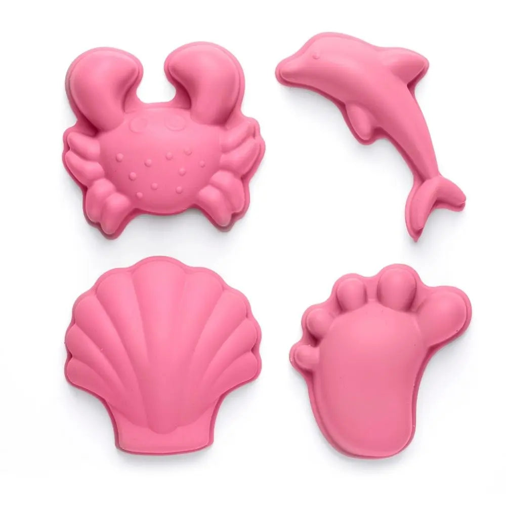 Scrunch Sand Moulds - Footprint Set in Flamingo Pink