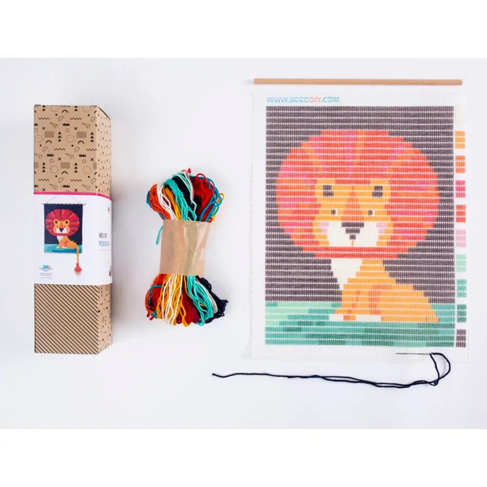 Sozo Wall Art Embroidery Kit - Lion