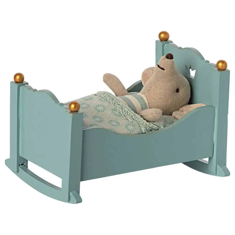 Maileg Cradle for Baby Mouse - Blue