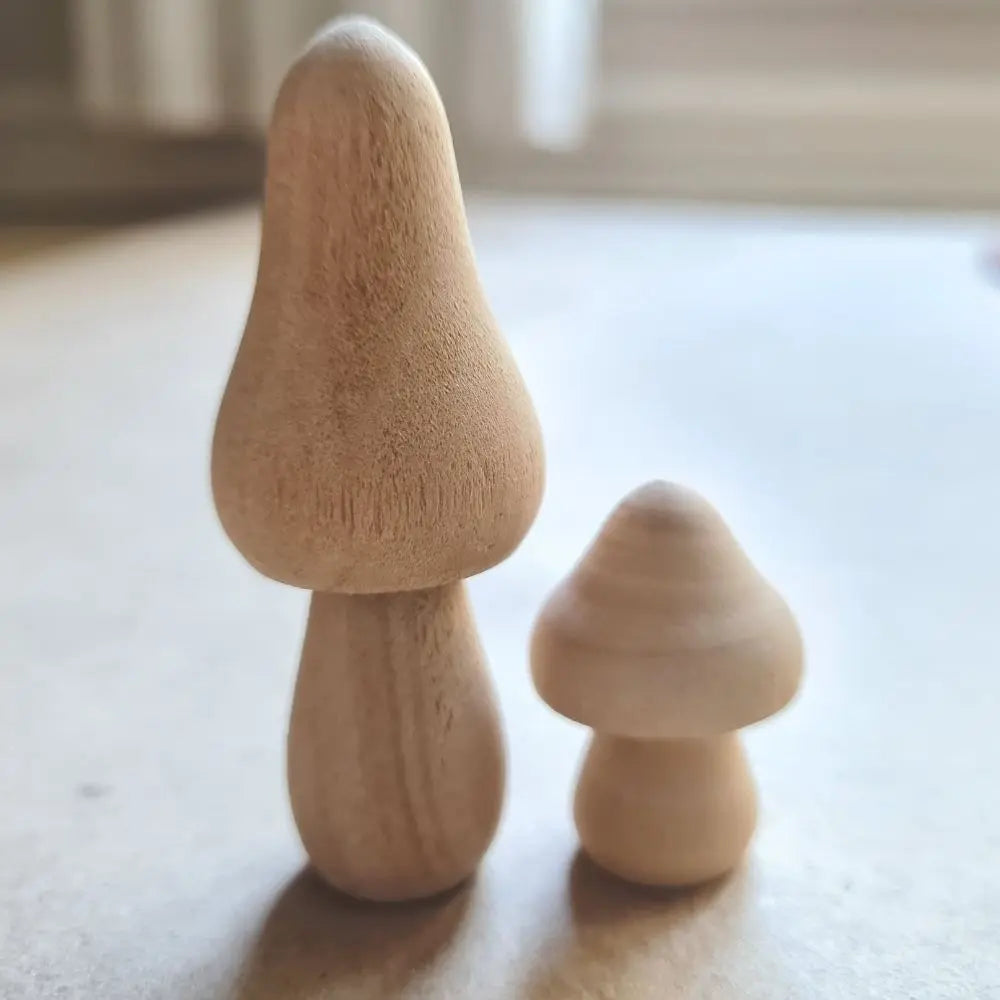 Small Wooden Mushrooms - Set of 2 Craft Blanks