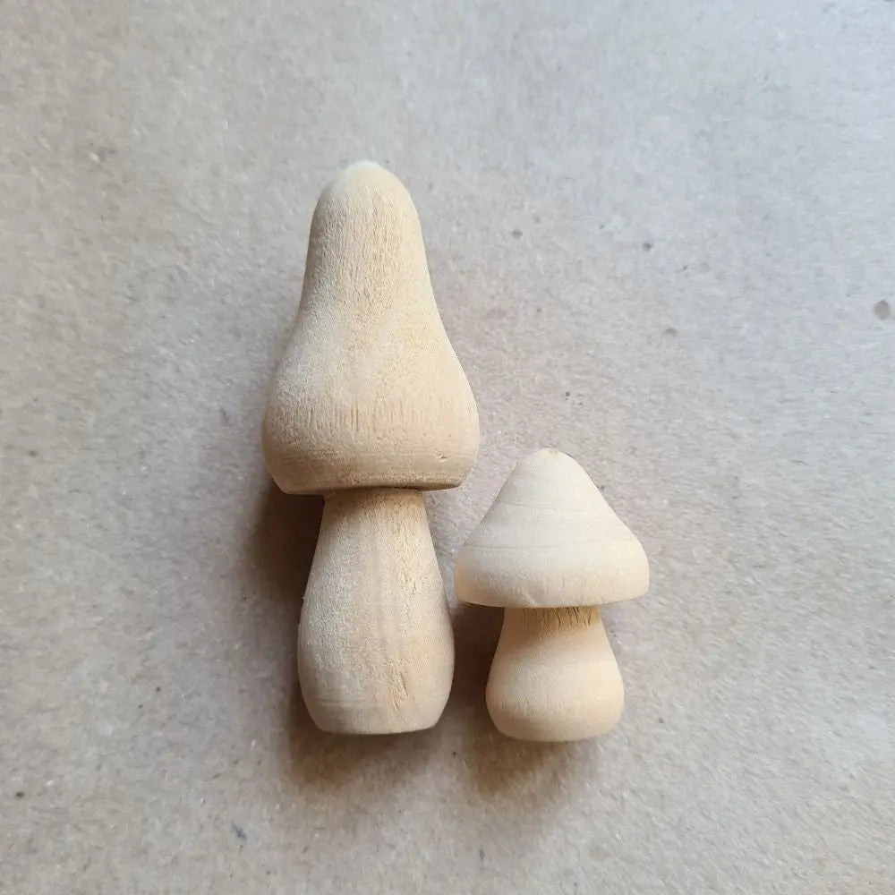 Small Wooden Mushrooms - Set of 2 Craft Blanks