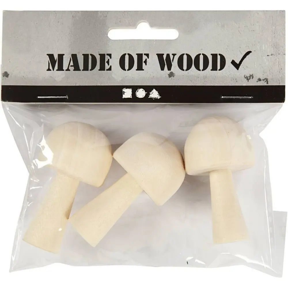 Wooden Mushrooms - Set of 3 Craft Blanks