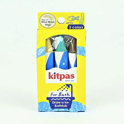 Kitpas Rice Bran Bath Crayons, Set of 3 - Turtle