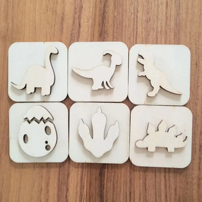 Wooden Clay/Sand Stamp - Dino
