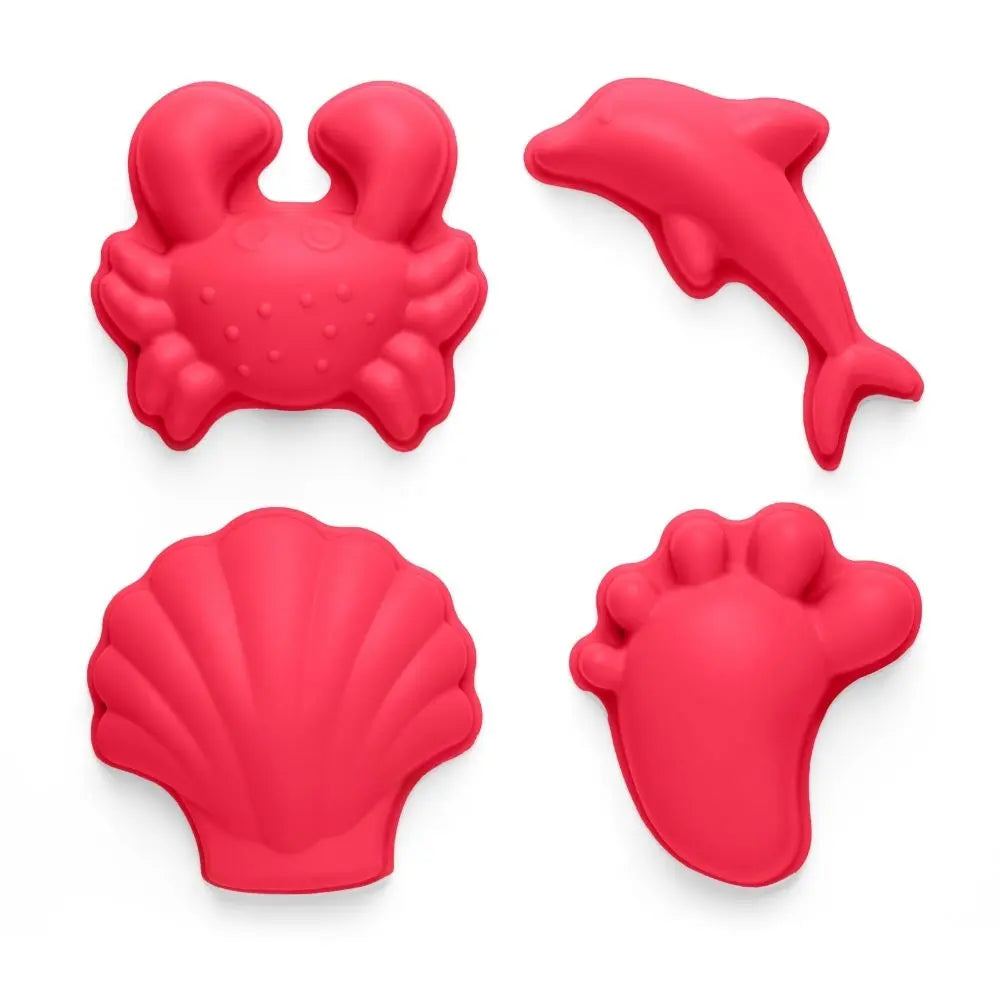 Scrunch Sand Moulds - Footprint Set in Strawberry Red