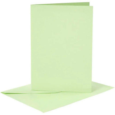 Blank Cards And Envelopes - Set Of 6, Light Green