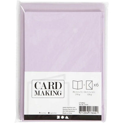 Blank Cards And Envelopes - Set Of 6, Lilac