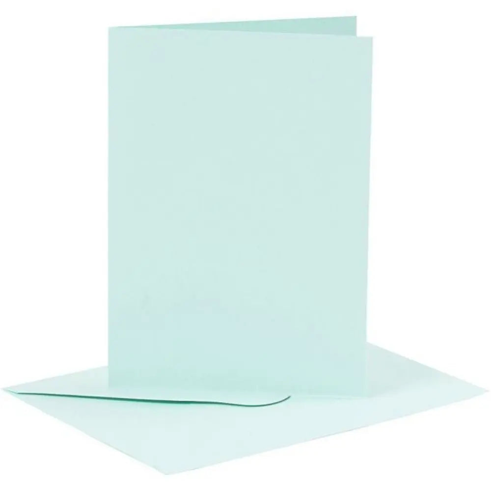 Blank Cards And Envelopes - Set Of 6, Light Blue