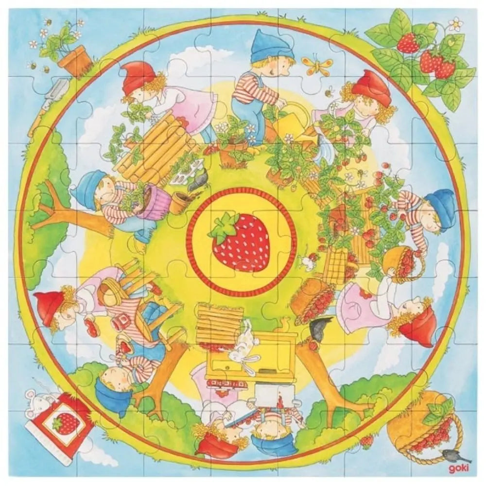 Goki XXL Puzzle Planting Strawberries