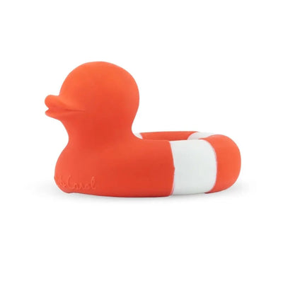 Oli & Carol Natural Teether And Bath Toy - Red Floatie Duck