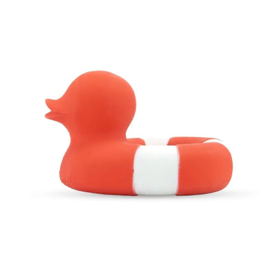Oli & Carol Natural Teether And Bath Toy - Red Floatie Duck
