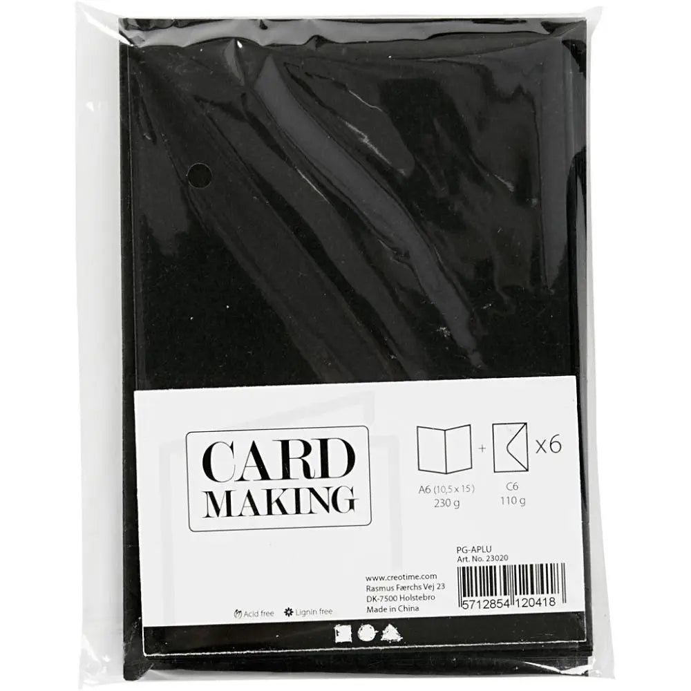 Black blank cards and envelopes