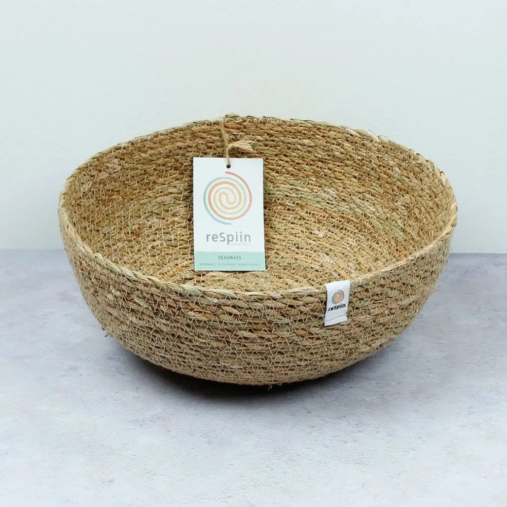 ReSpiin Large Seagrass Bowl - Natural