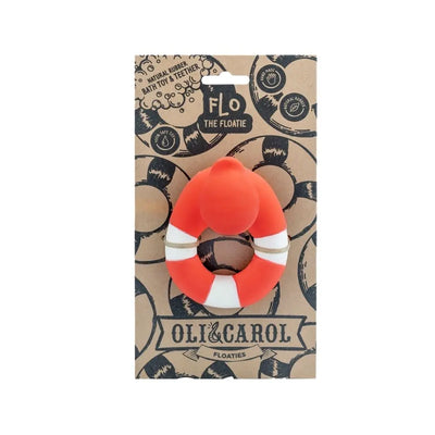 Oli & Carol Natural Teether And Bath Toy - Red Floatie Duck